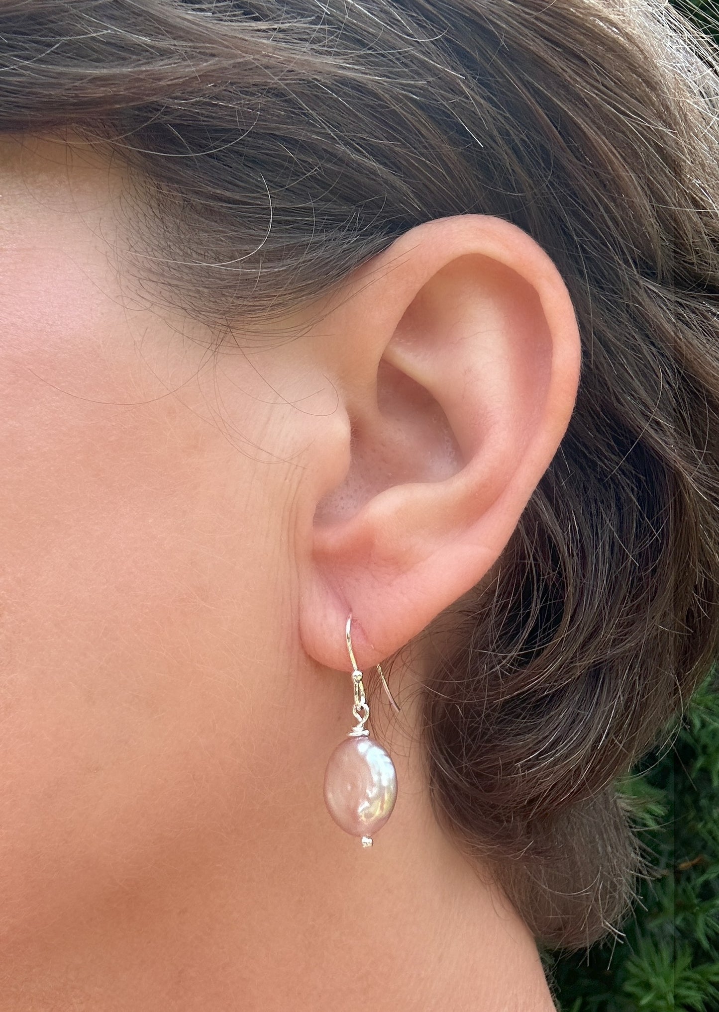 Lavender Glow Baroque Pearl Earrings – 925 Sterling Silver