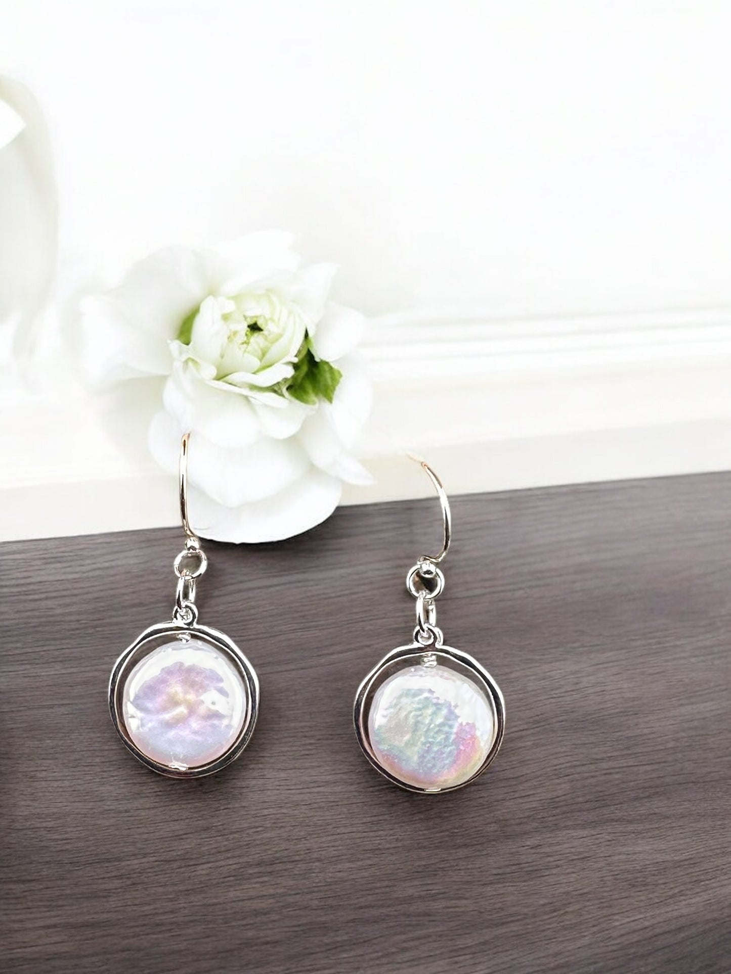 Baroque Pearl Drop Earrings in Sterling Silver – Timeless Elegance