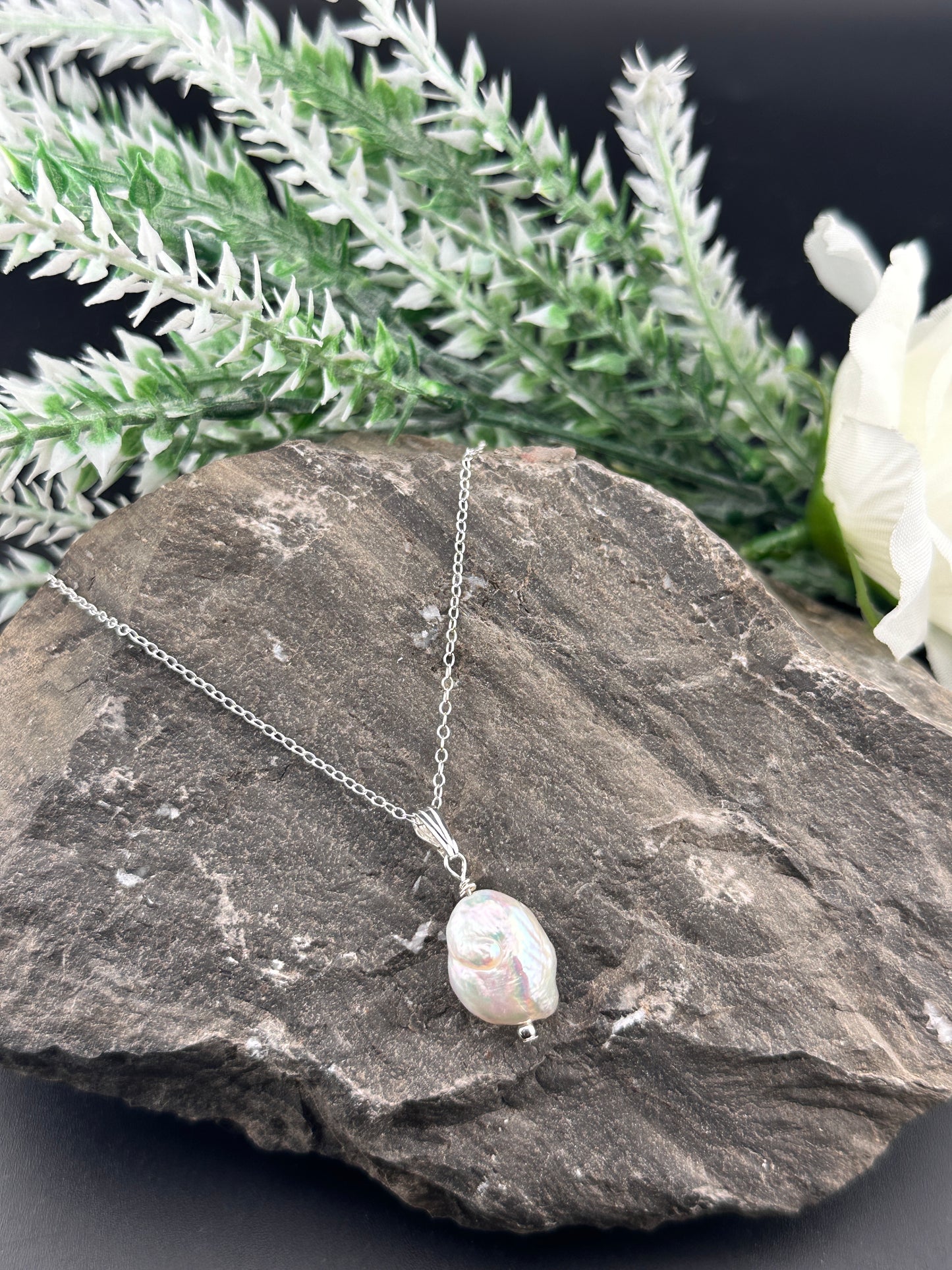 Elegance in Pearl –Baroque Pendant Necklace