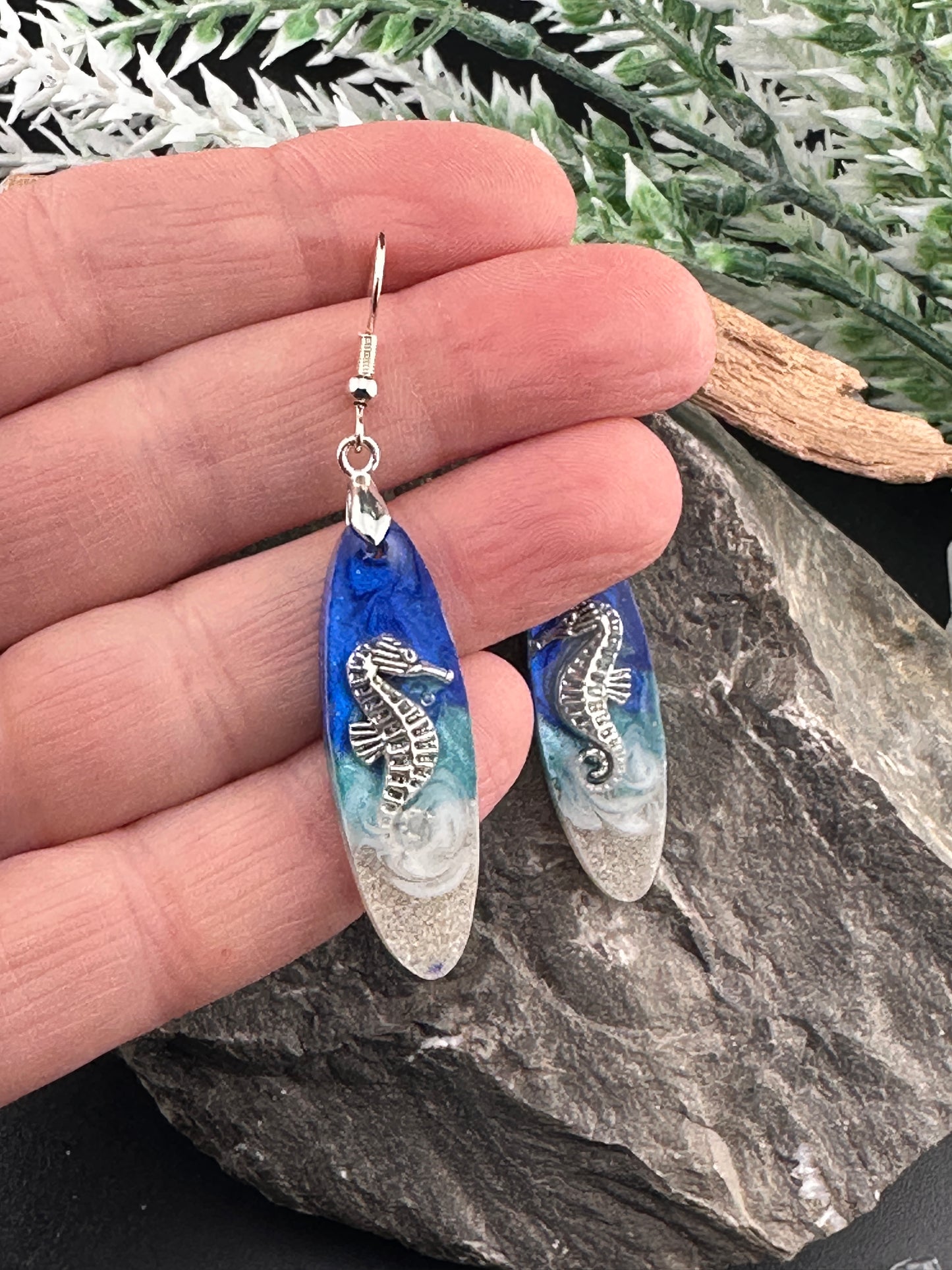 Ocean Wave Earrings - Sand from Spain