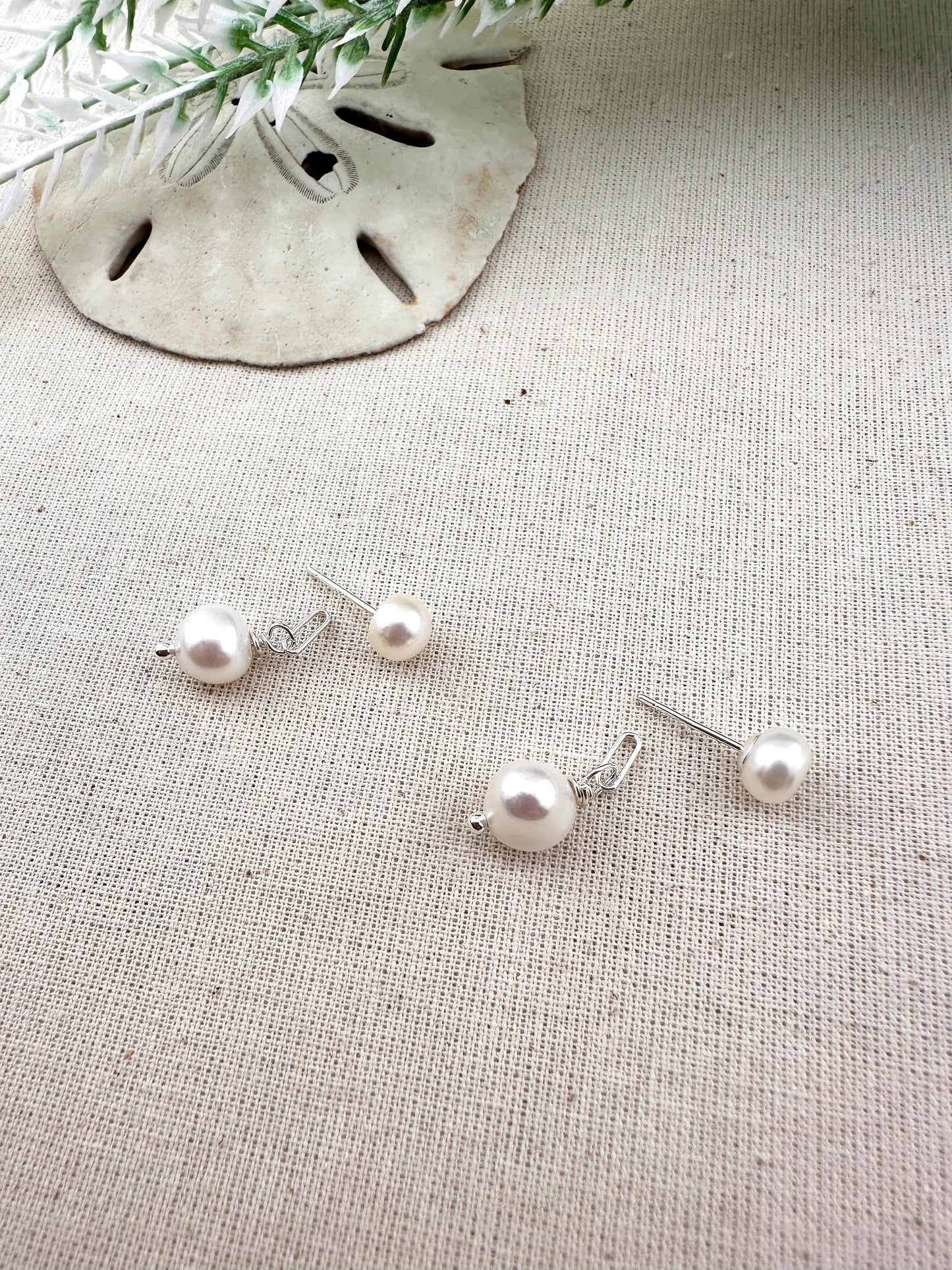 Pearl Duo Elegance – Convertible Stud-to-Dangle Earrings