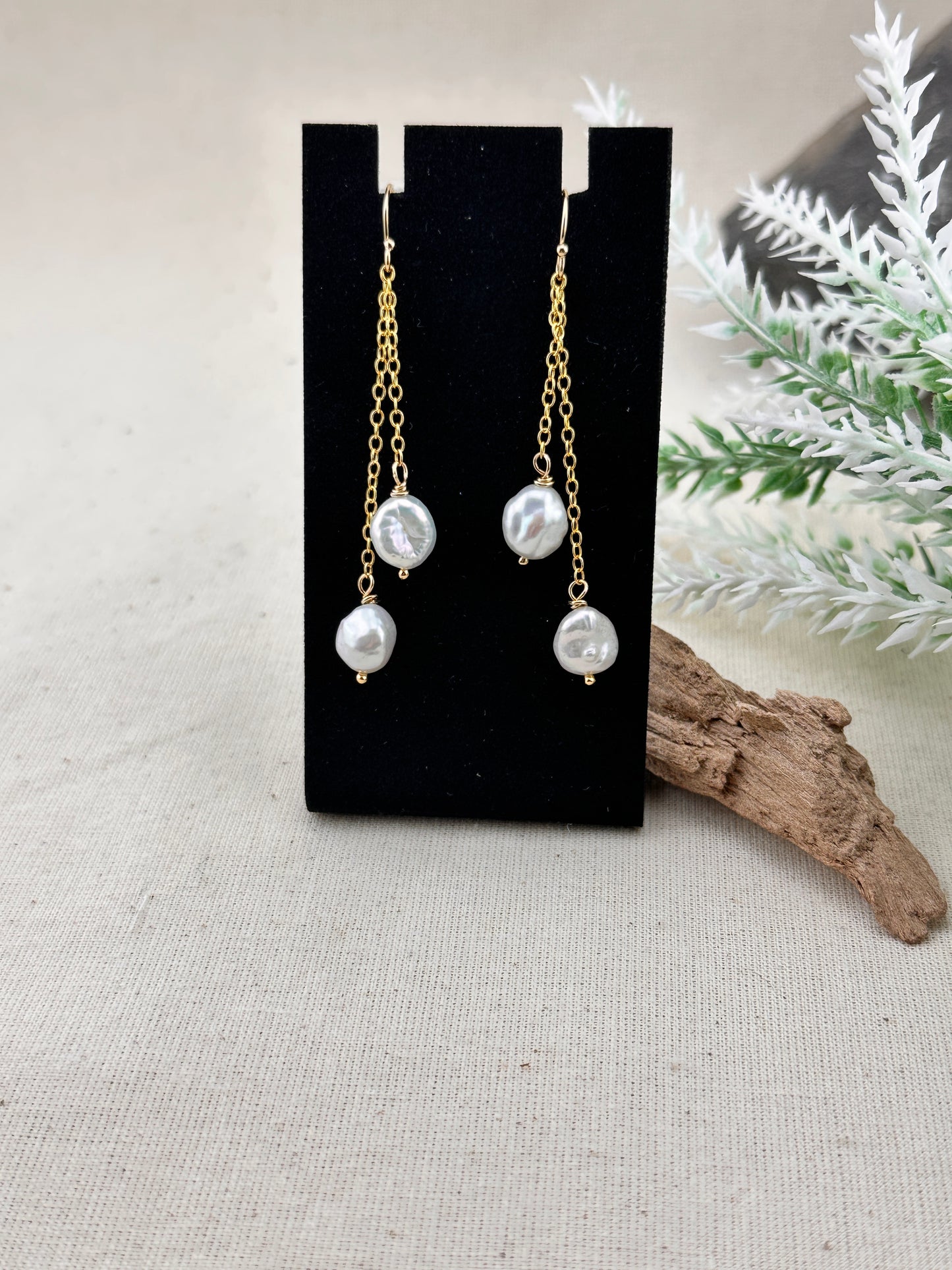 Elena - Baroque Pearl Drop Earrings
