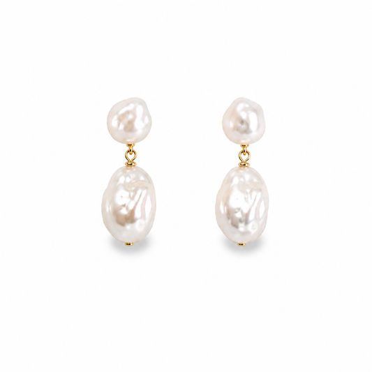 Chloe - Convertible Duo Keshi Pearl 14K Gold Filled Earrings