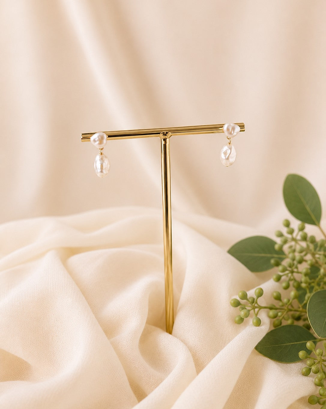 Chloe - Convertible Duo Keshi Pearl 14K Gold Filled Earrings