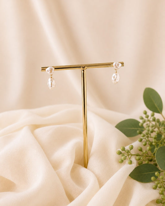 Chloe - Convertible Duo Keshi Pearl 14K Gold Filled Earrings