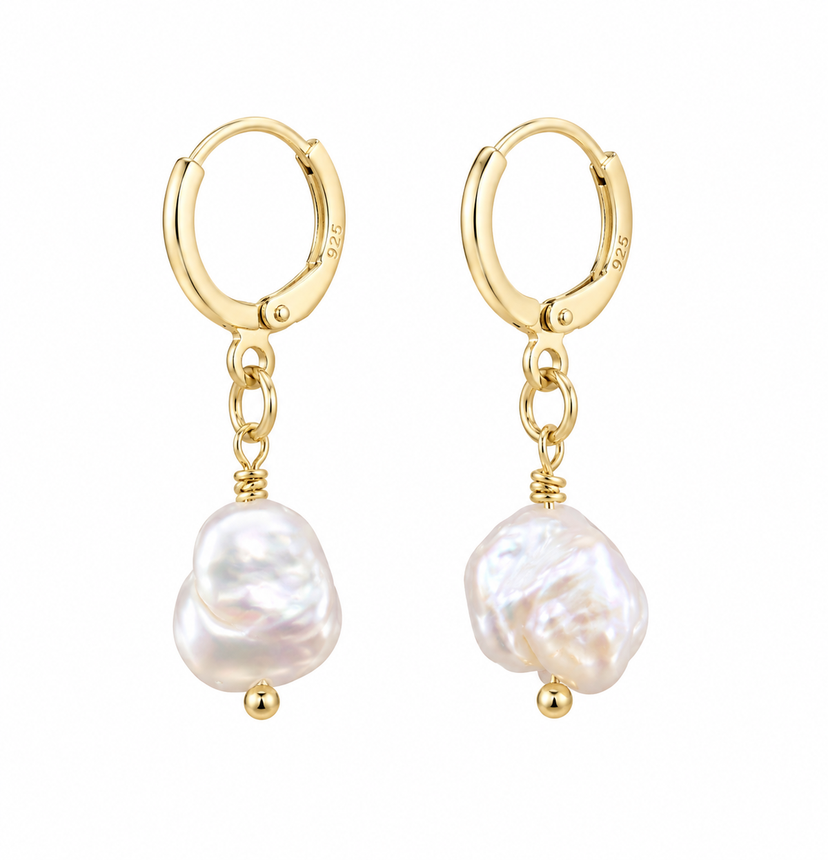 Katie - Baroque Pearl Hoop Earrings
