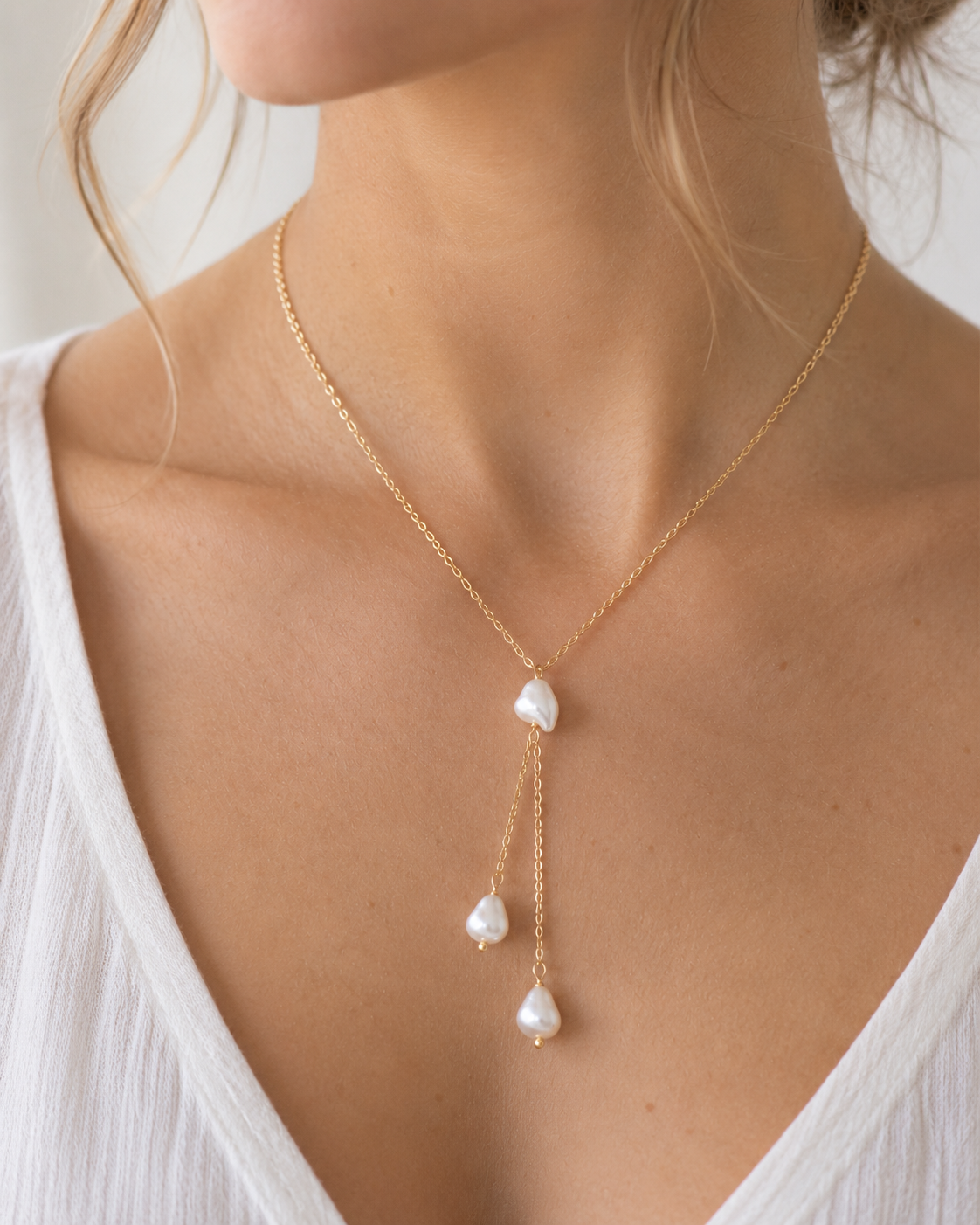 Elena – Keshi Pearl Necklace 14K Gold Filled