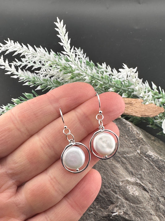 Baroque Pearl Drop Earrings in Sterling Silver – Timeless Elegance