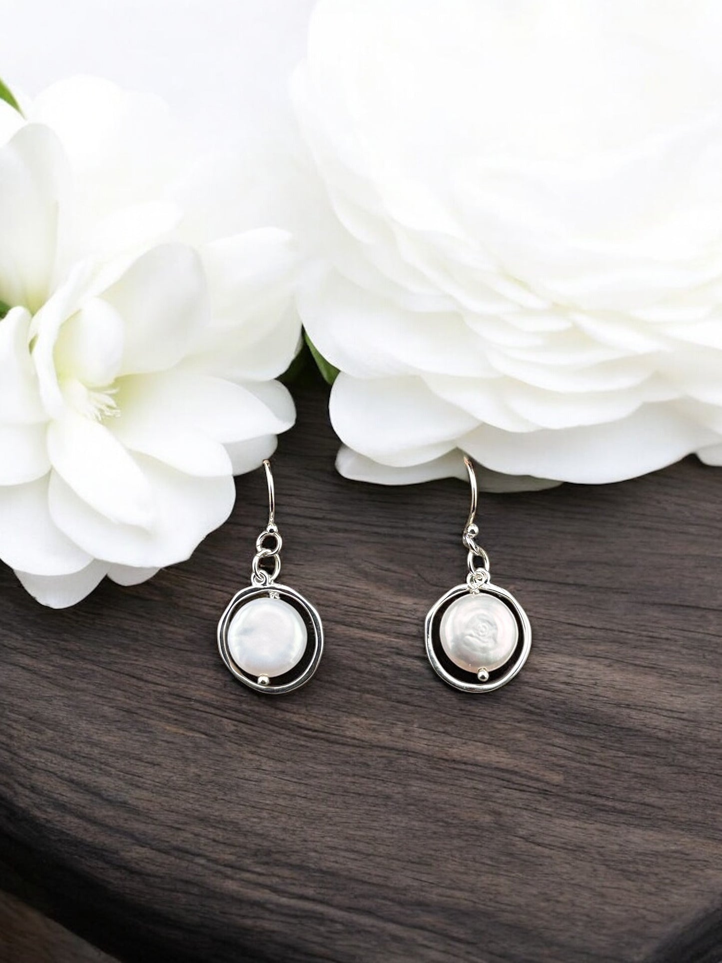 Baroque Pearl Drop Earrings in Sterling Silver – Timeless Elegance