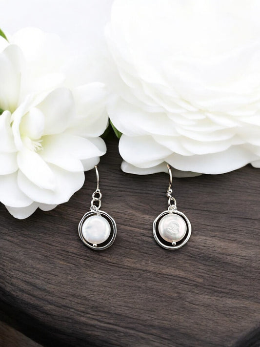 Sira - Pearl Earrings in Sterling Silver