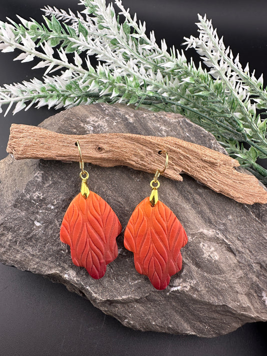 Fall Leaf Ombré Effect Leaf Earrings