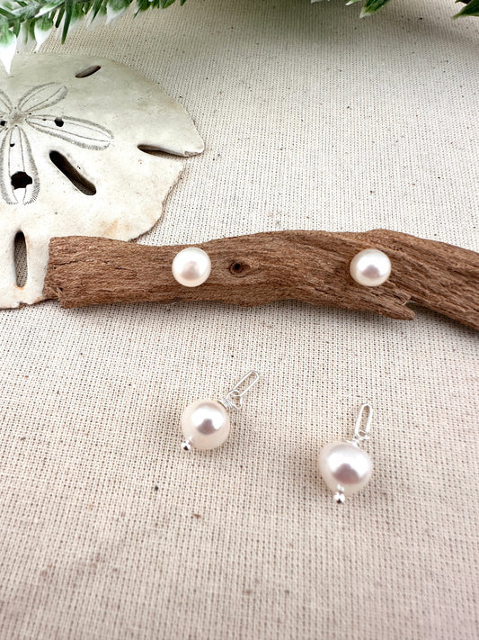 Pearl Duo Elegance – Convertible Stud-to-Dangle Earrings