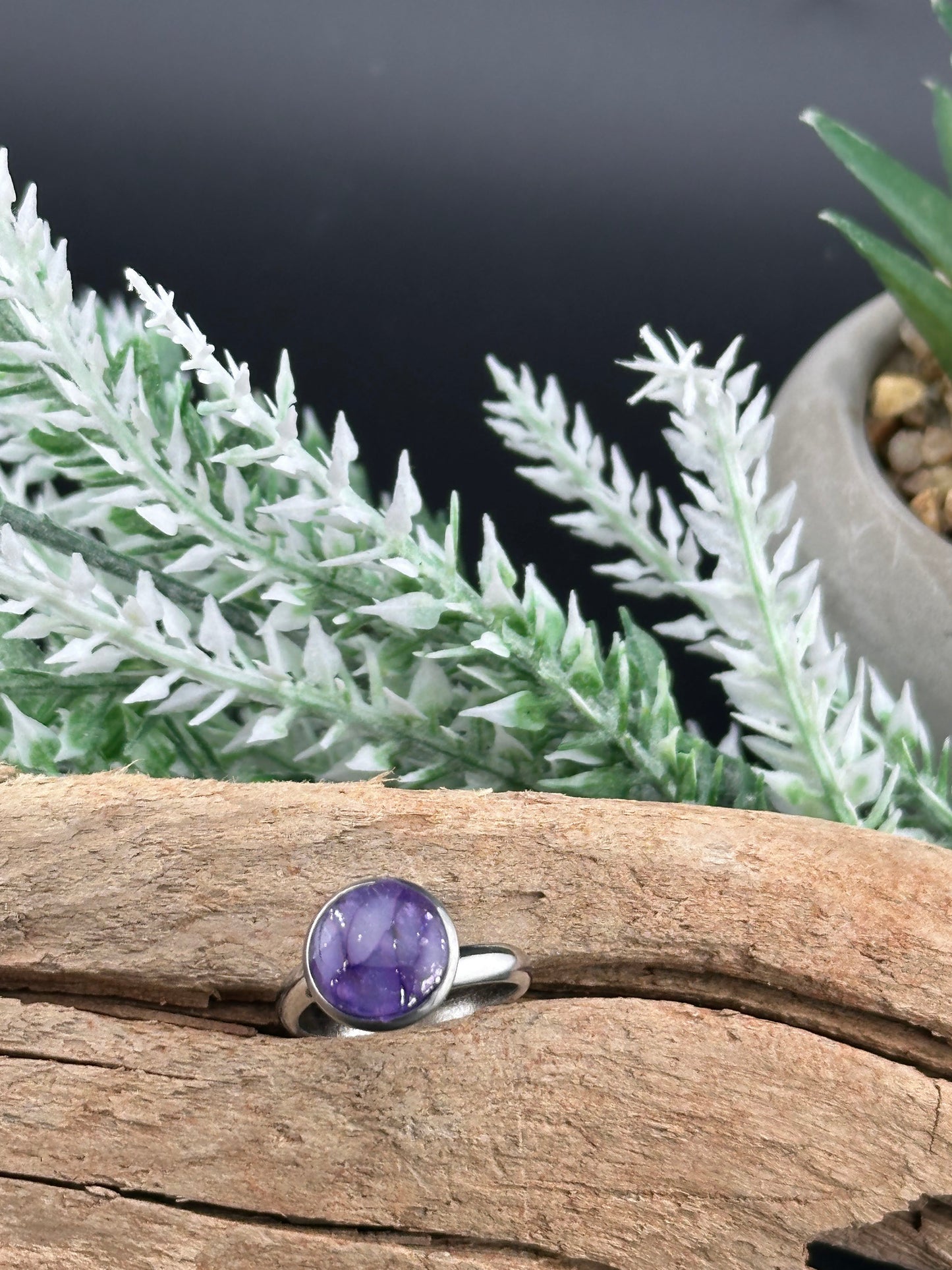 Amethyst Inspired Adjustable Ring