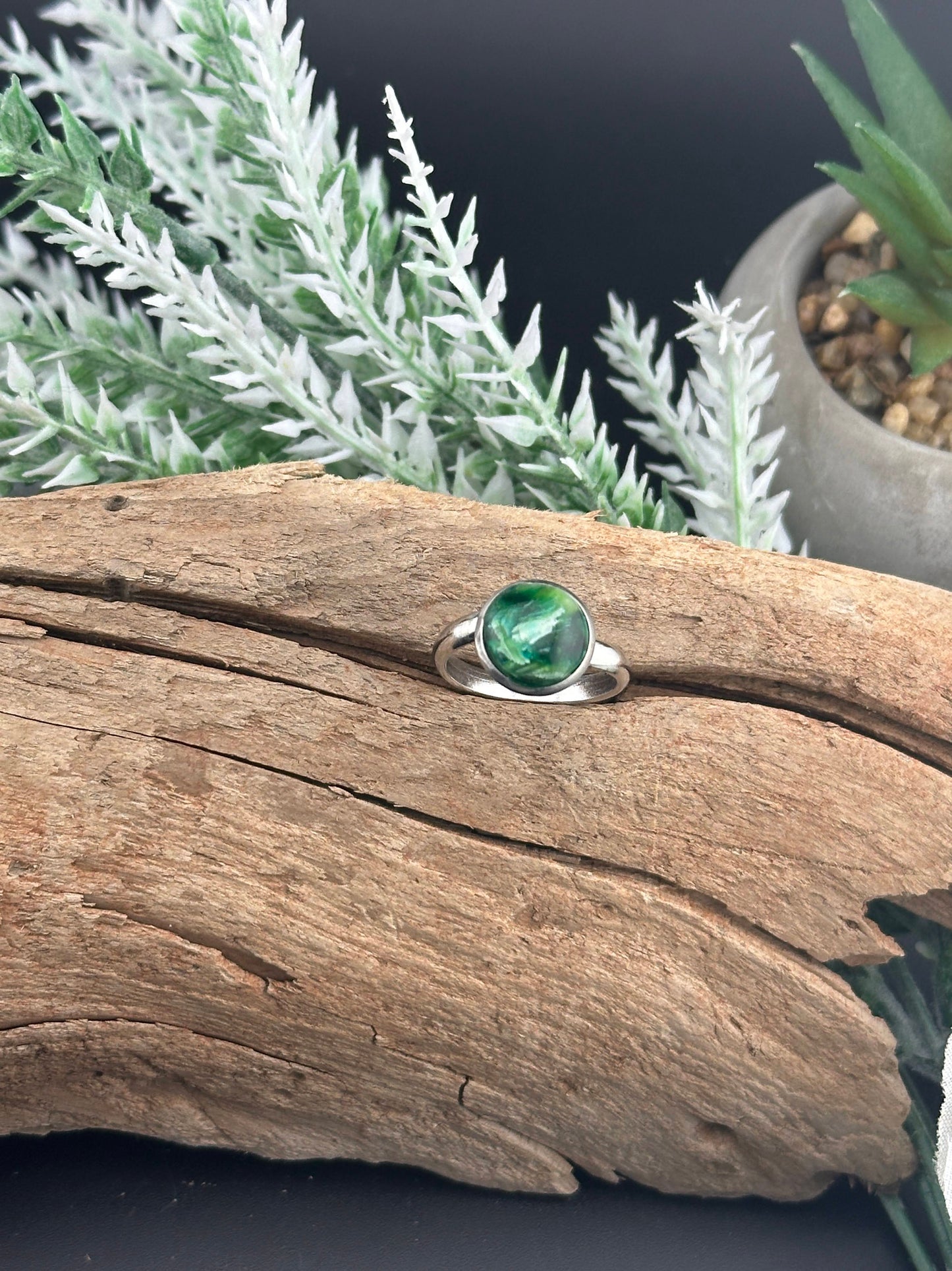 Emerald Inspired Adjustable Ring