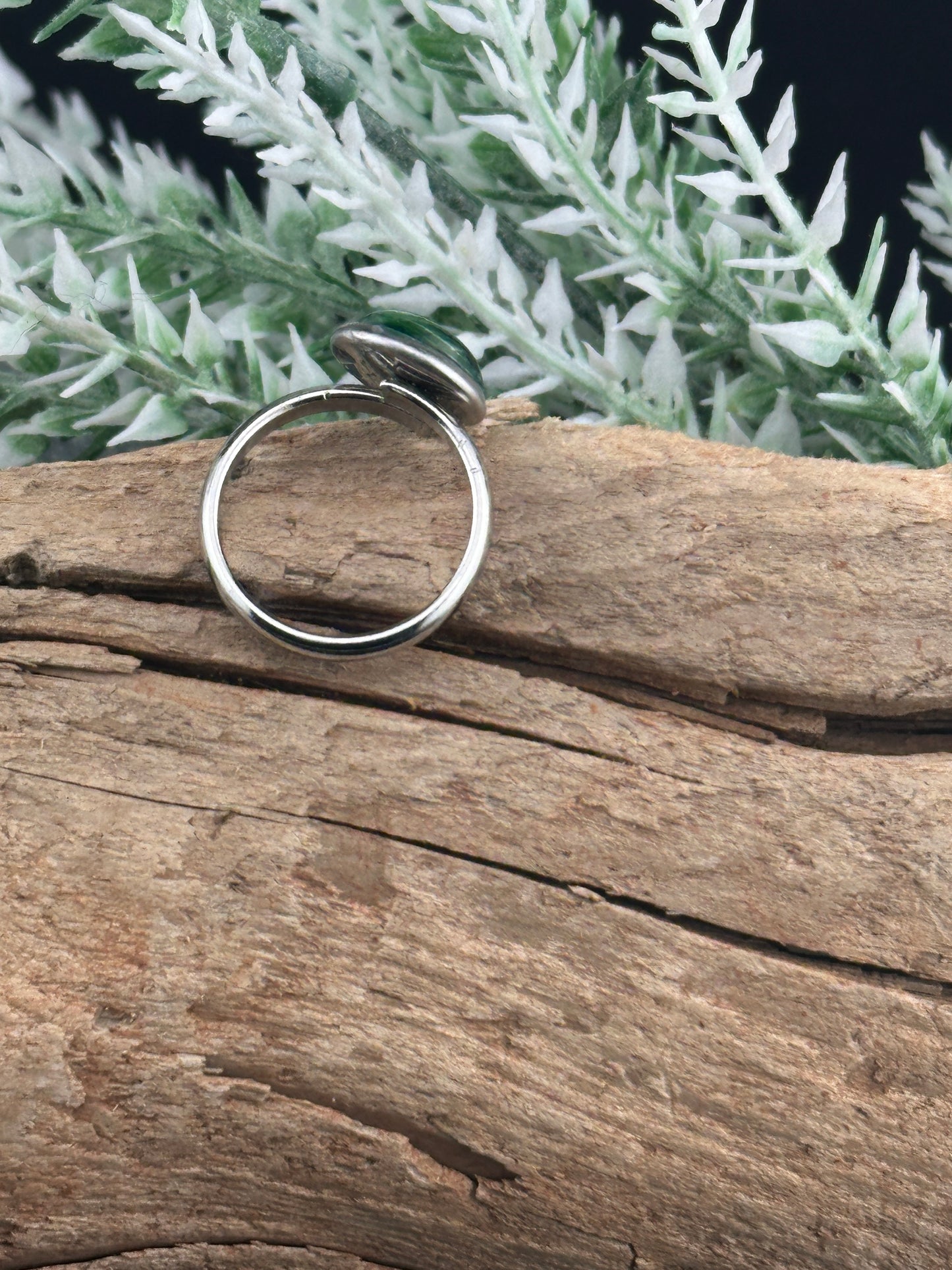 Adjustable Stainless Steel Ring – Pink Rhodonite Inspired