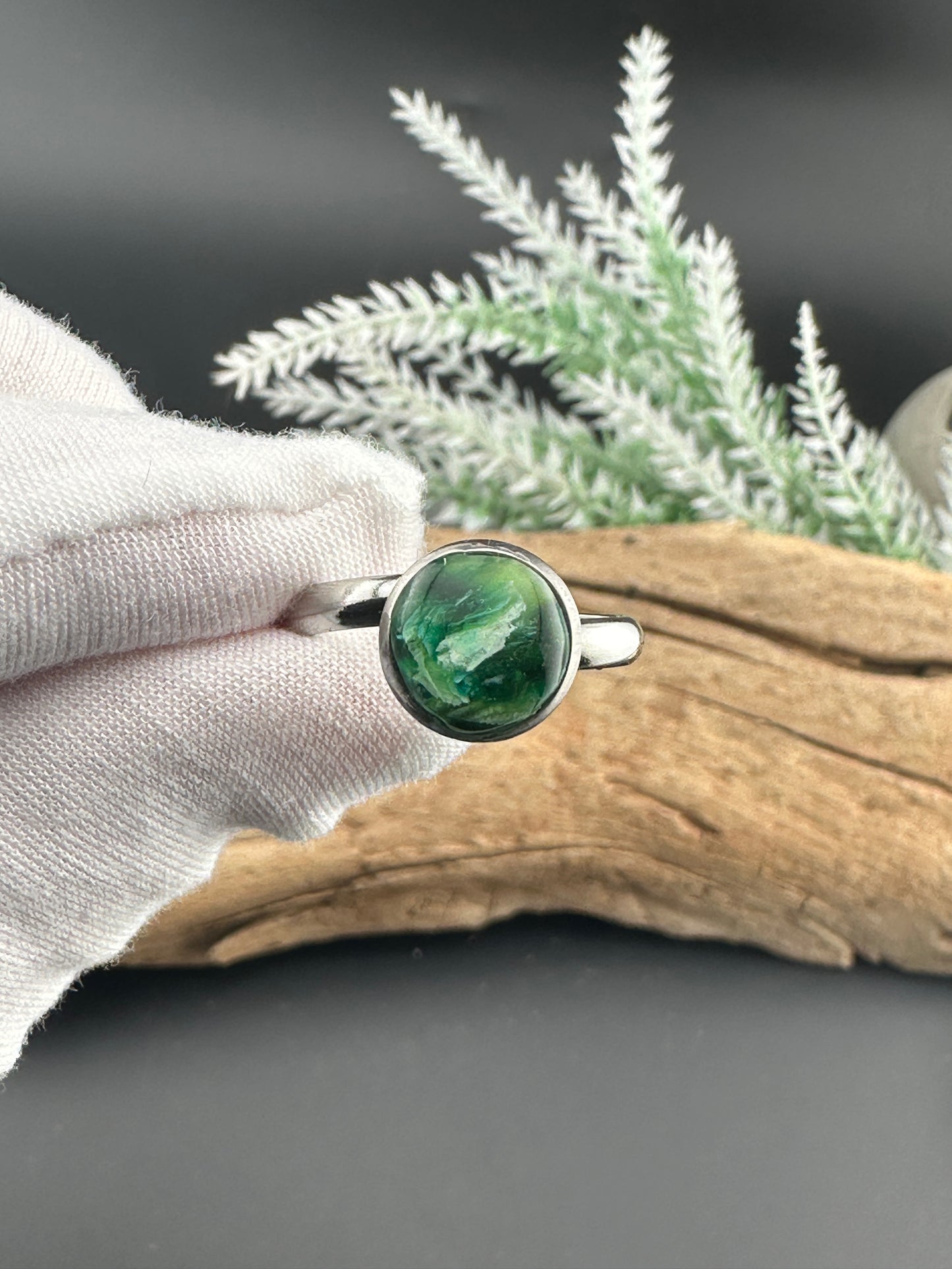 Emerald Inspired Adjustable Ring