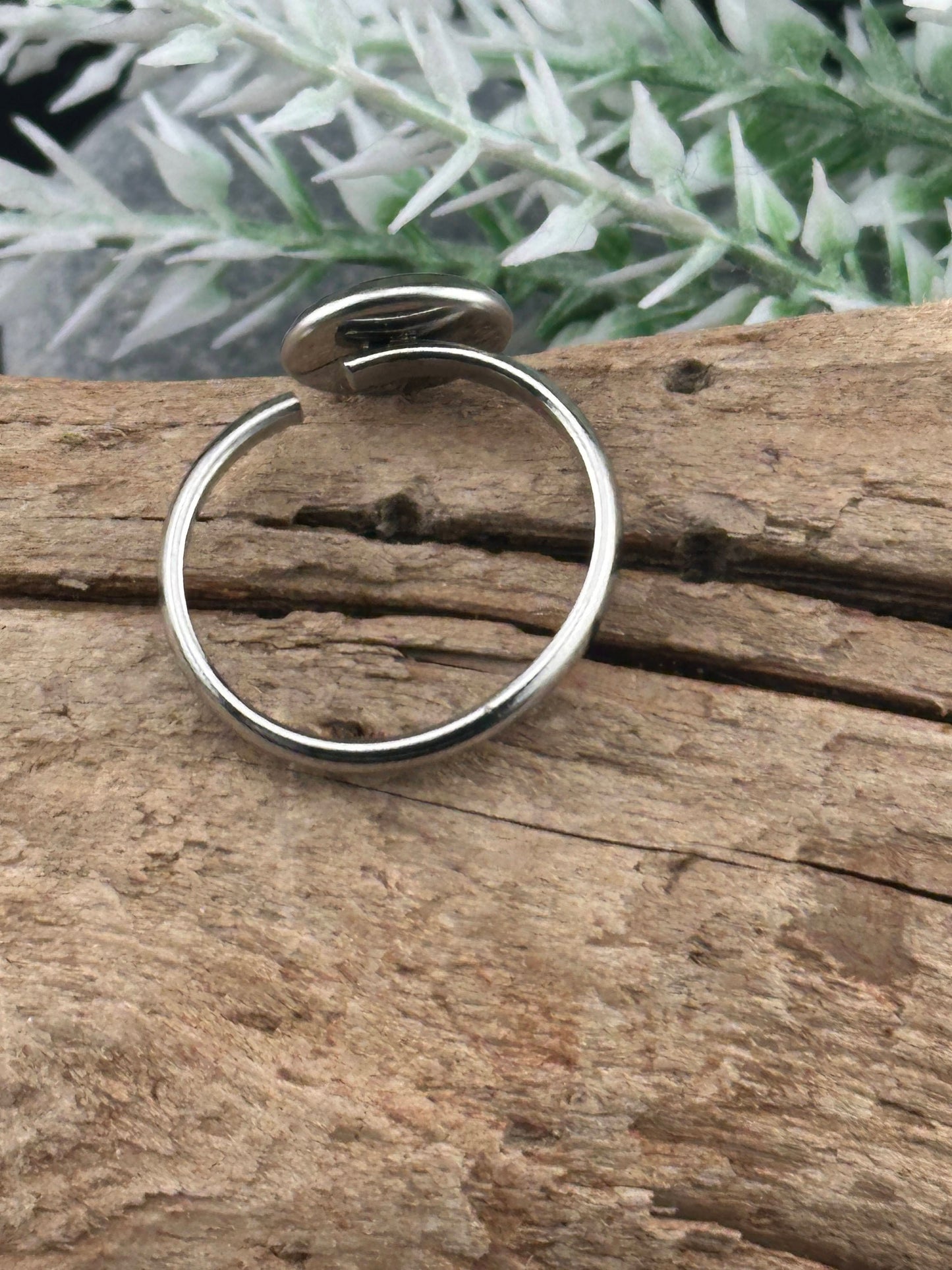 Adjustable Stainless Steel Ring – Pink Rhodonite Inspired