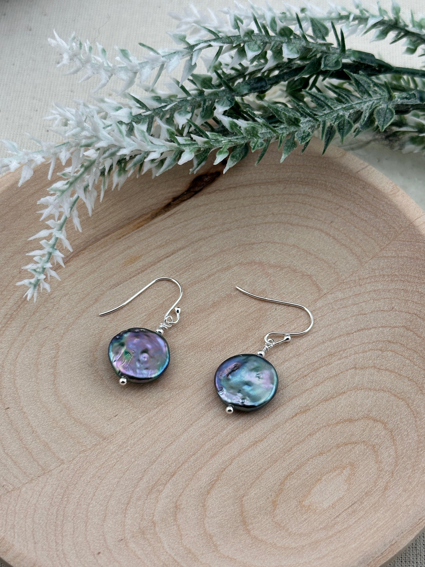 Tara - Black Baroque Pearl Earrings