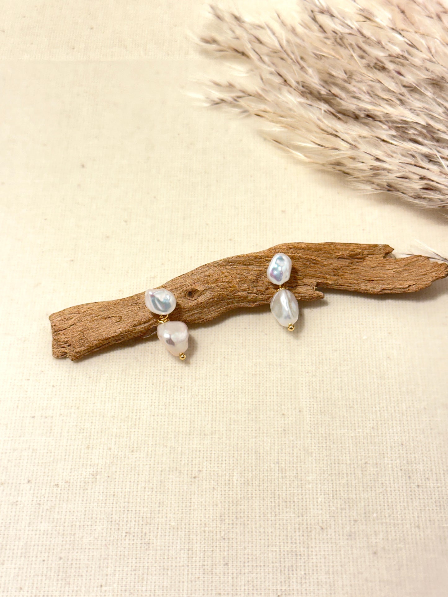 Chloe - Convertible Duo Keshi Pearl Earrings