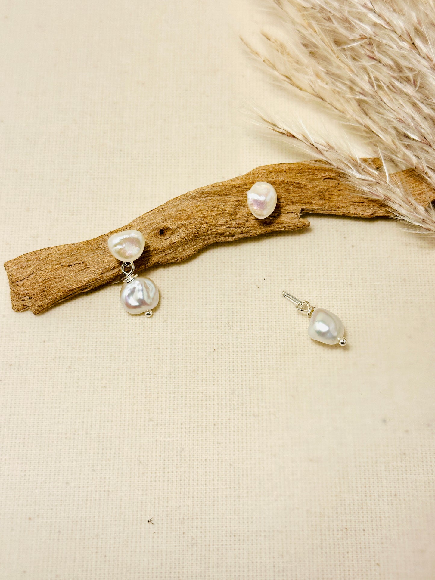 Chloe - Convertible Duo Keshi Pearl Earrings